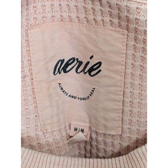 AERIE Women's Size Medium Oversized Loose Fit Crewneck Sweatshirt Light Pink - Picture 3 of 8